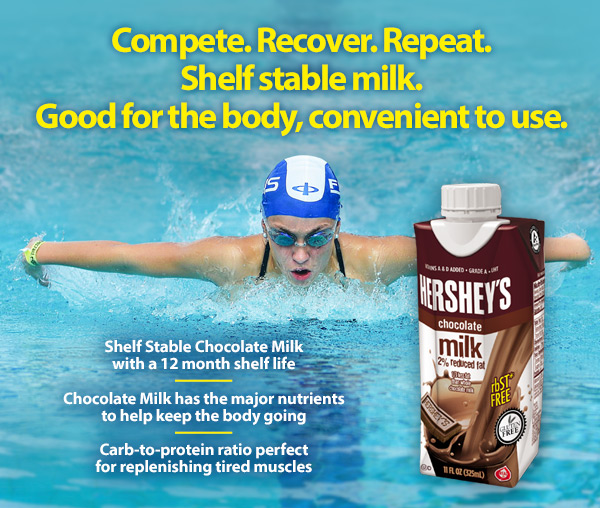 Compete. Recover. Repeat. - Shelf stable milk - Good for the body, convenient to use.
 Shelf Stable Chocolate Milk with a 12 month shelf life. Chocolate Milk has the major nutrients to help keep the body going. Carb-to-protein ratio perfect for replenishing tired muscles.