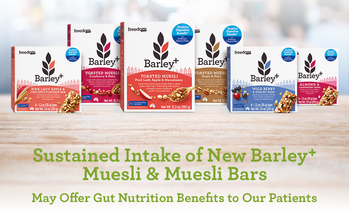 Sustained Intake of New Barley+ Muesli & Muesli Bars May Offer Gut Nutrition Benefits to Our Patients