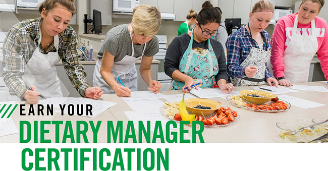 Help your Dietary Manager earn their CDM, CFPP Certification from UND!